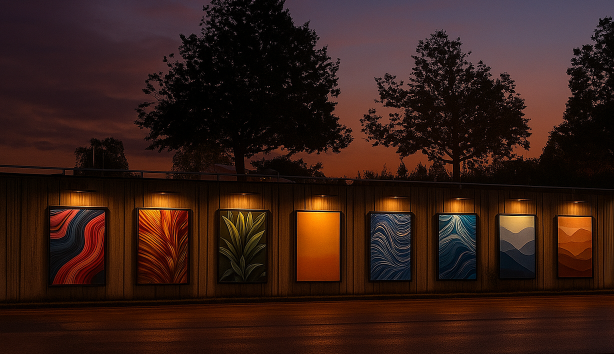 Betongvägg med posters