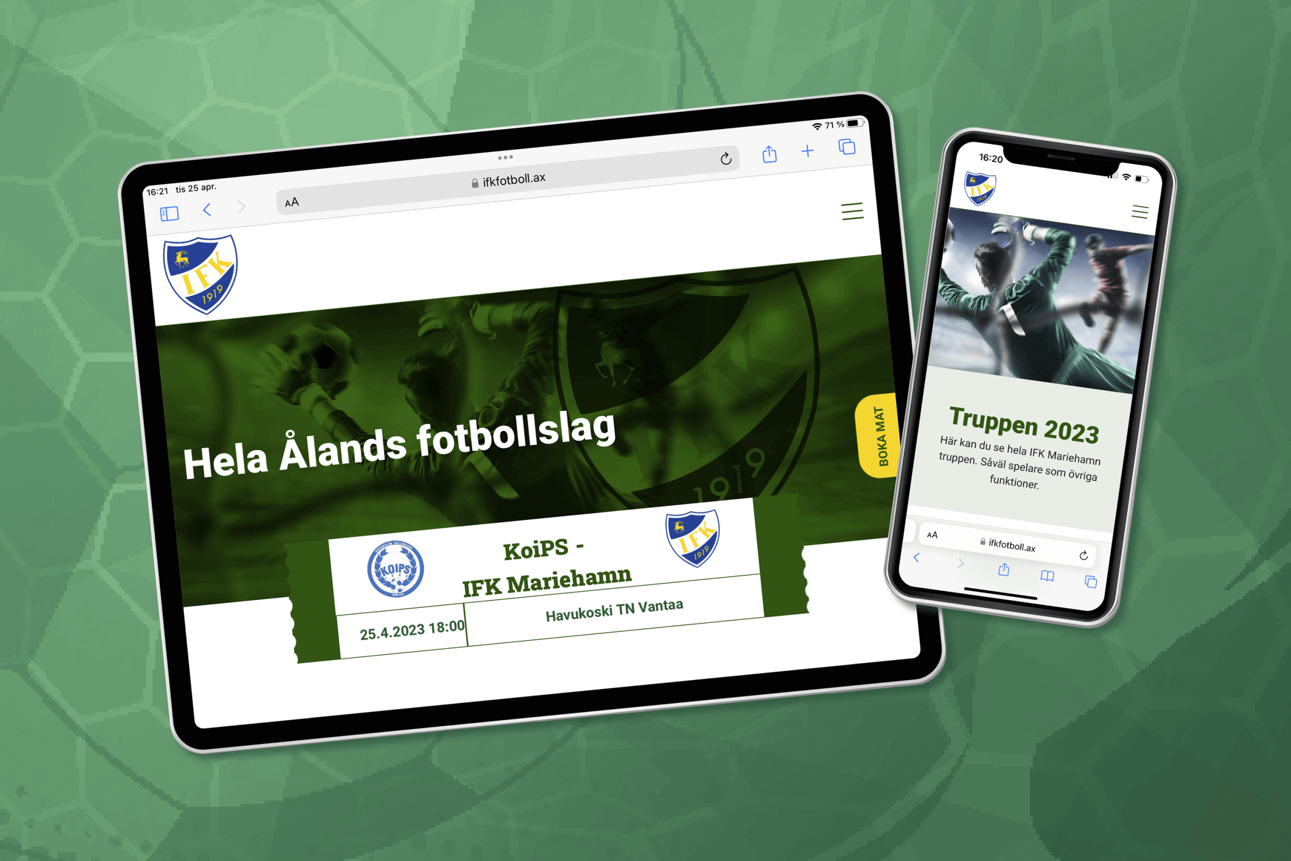 IFK Mariehamn, ny webbplats i Drupal med webbutveckling av Vibb.