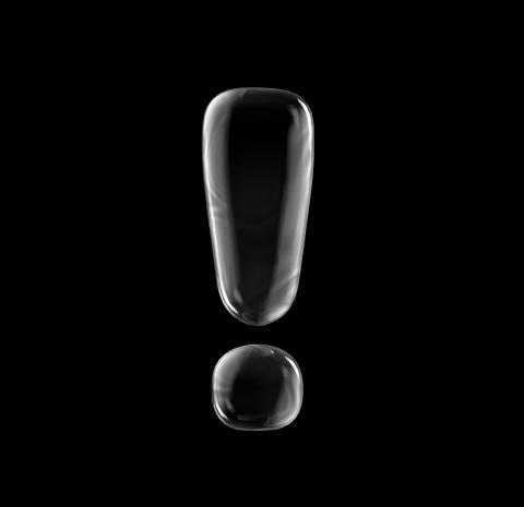 Ett utropstecken mot svart bakgrund