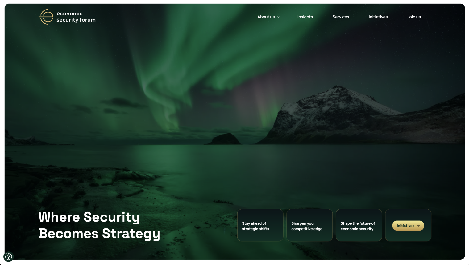 Startsida, webbsida på desktop